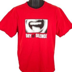 Vintage Day Of Silence T Shirt Mens Size Large Red Y2K LGBTQ+ Activism GLSEN